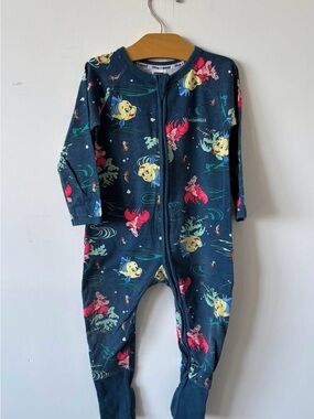 Bonds Navy Blue Little Mermaid Print Footed Pajamas